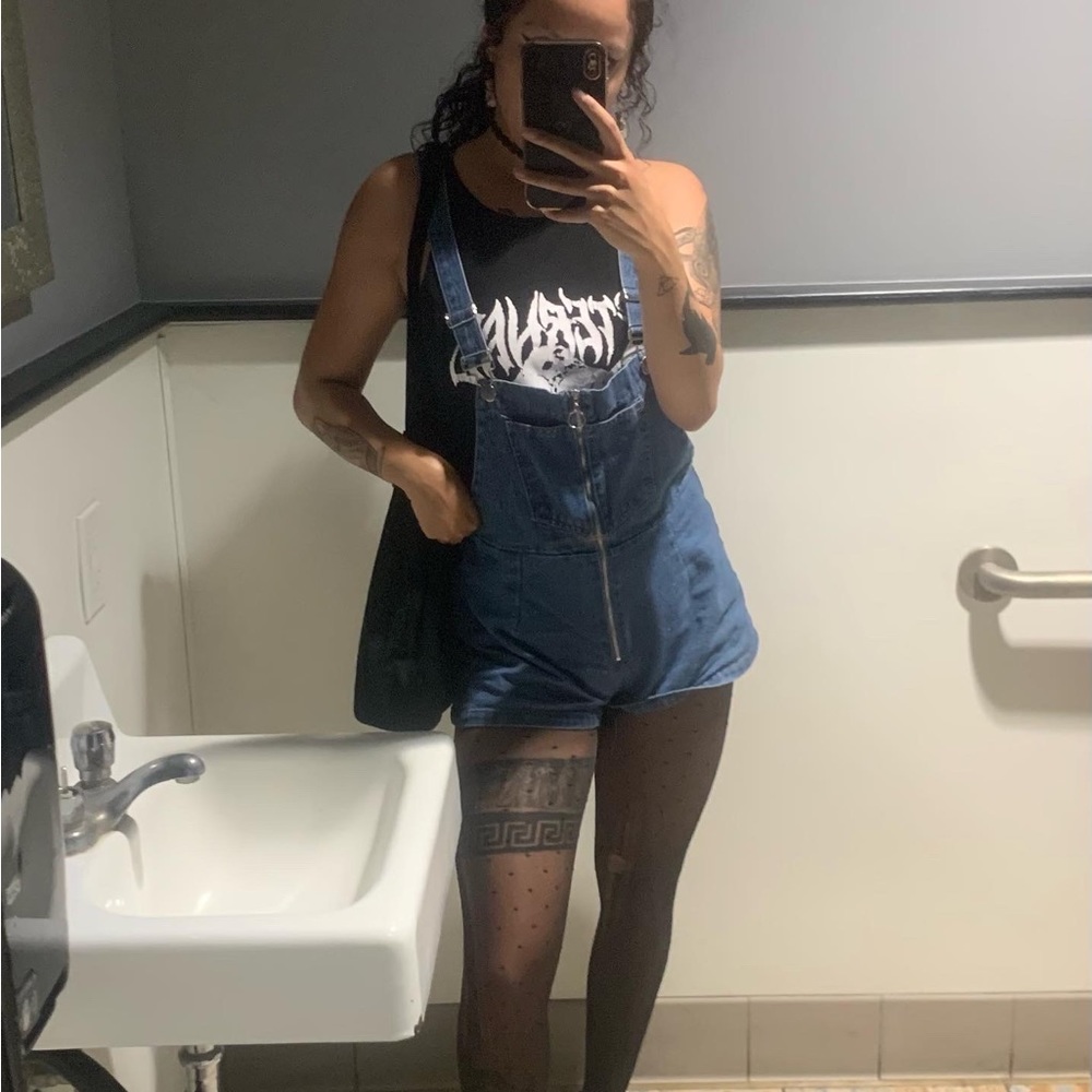 Denim Overall Shorts